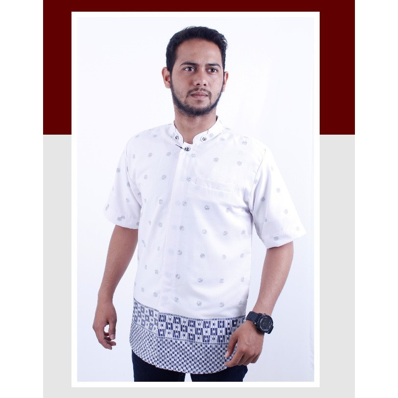 Baju Koko Pria Dewasa Kemeja Kemko Hem Laki Lengan Pendek Katun Bordir Takwa Billinia Roma Arroyan T