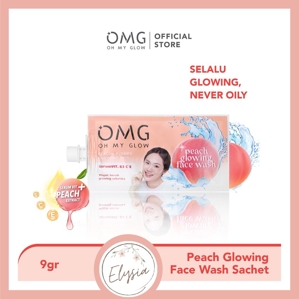 OMG OH MY GLOW Peach Glowing Face Wash 50 gr / 9 gr