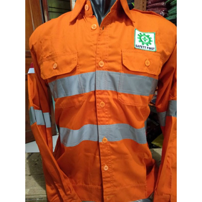 SERAGAM BAJU SAFETY ORANYE SCOTLIGHT DOBLE 5CM