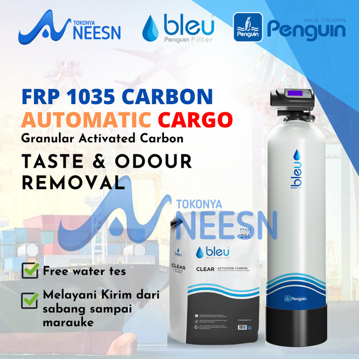 Paketan Filter Air sumur tandon toren penguin FRP1035 AUTO karbon aktif