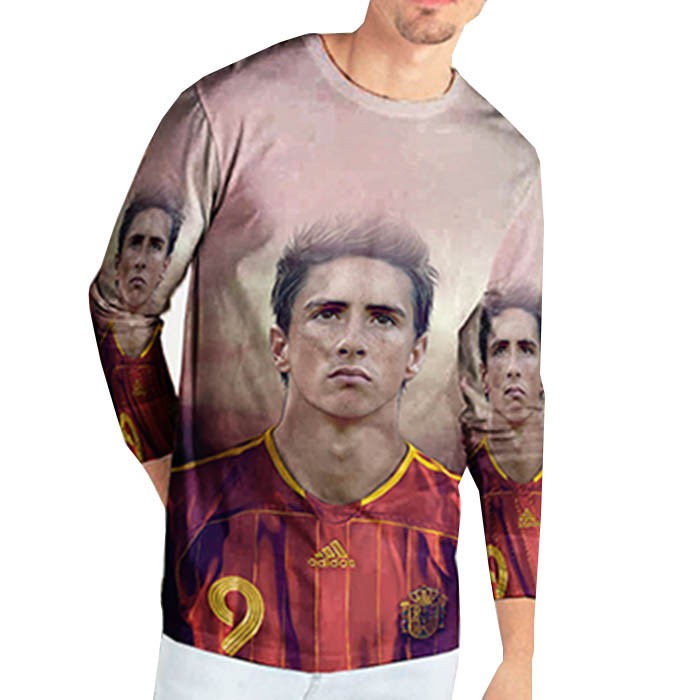 Fullprint Tshirt Fernando Torres Kaos Tangan Panjang Bahan Polyester Jersey T-SHIRT Unisex [Bisa COD