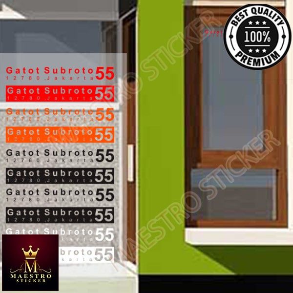 

Wall Sticker Nomor Rumah Panjang Jalan Kode Pos Cutting Sticker Custom - Hitam