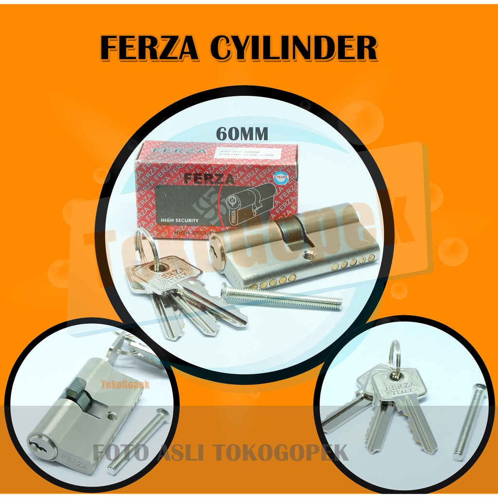 FERZA HIGH SECURITY CYLINDER 60MM - SILINDER KUNCI