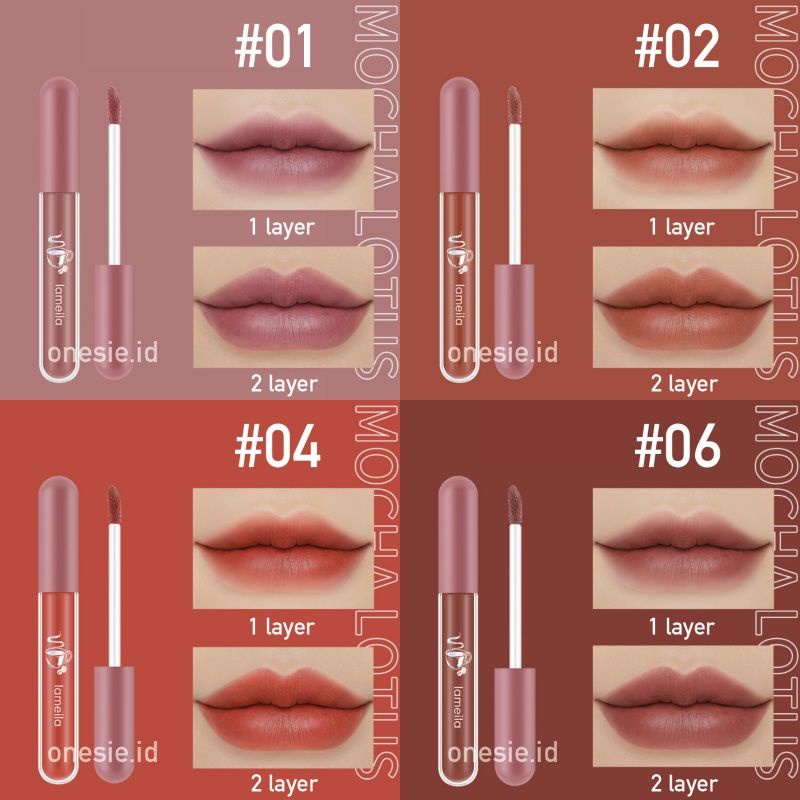 LAMEILA NUDE EDITION Lip Glaze Lipstik Cair lipgloss Pelembab silky Misty