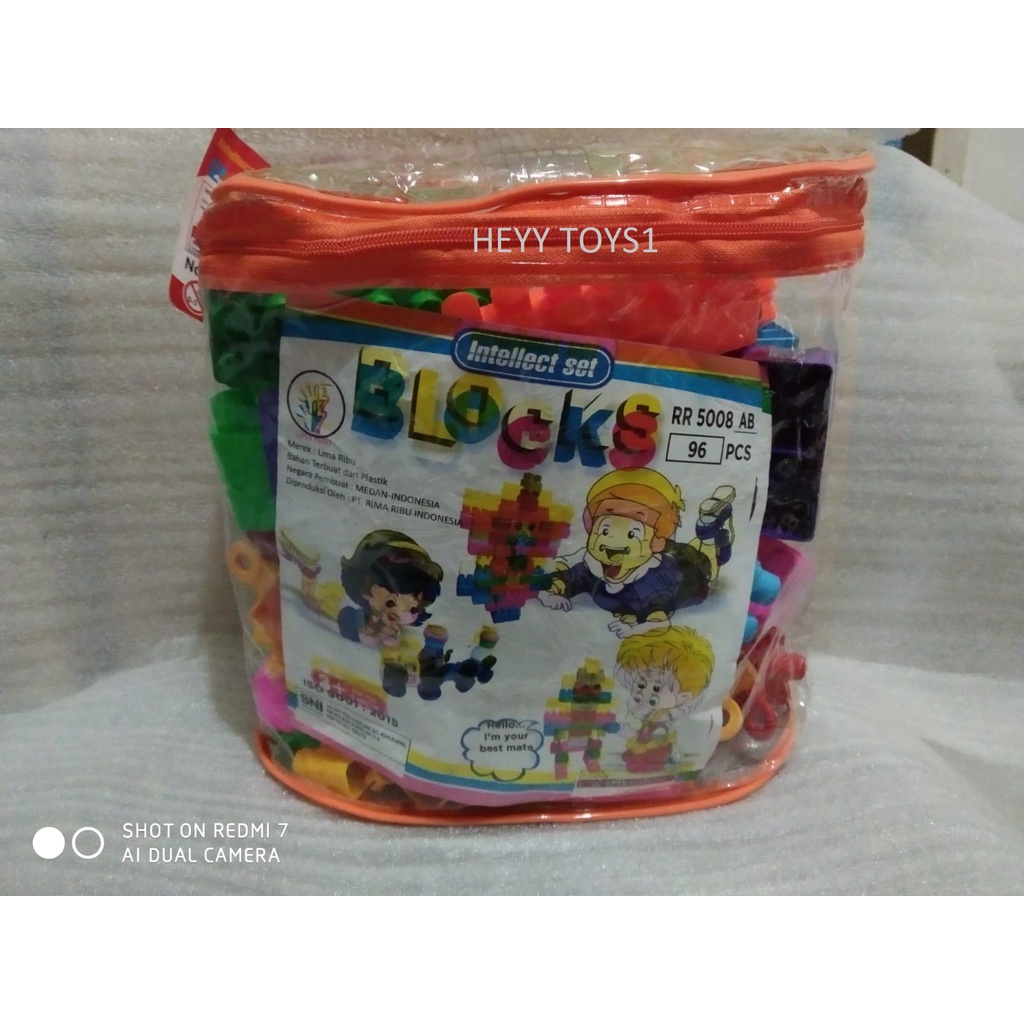 MAINAN BLOCK susun isi 96 pcs SET MAINAN BALOK SUSUN MAINAN BLOCK INTELIGENT SET