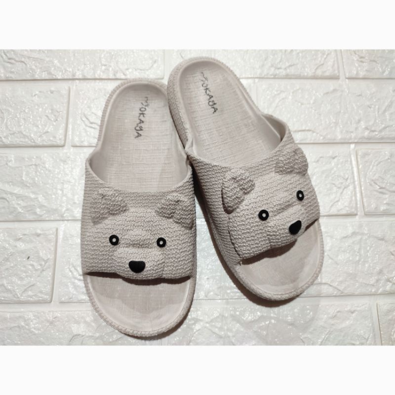 sandal slop wanita dewasa model bear full karet