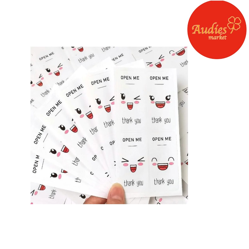 AUDIES MARKET - STIKER STICKER LABEL THANK YOU / HANDMADE / OPEN ME / STIKER ROLL