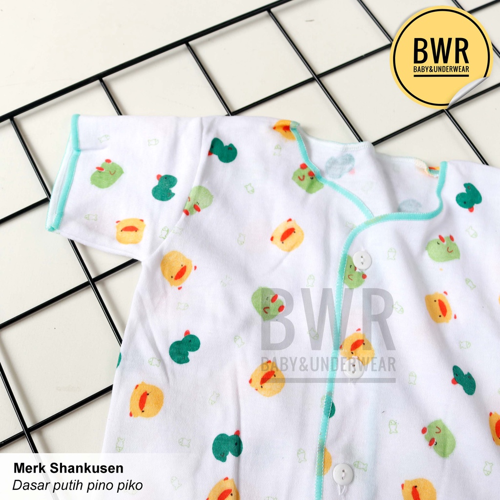 [ 3pc ] Baju Shankusen Pendek  Perlengkapan pakaian bayi motif pino piko - Bwr IX