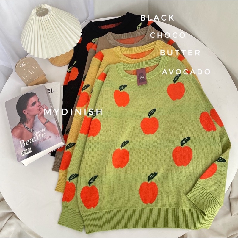 Gege Knitt Blouse - Sweater Blouse Motip Apel