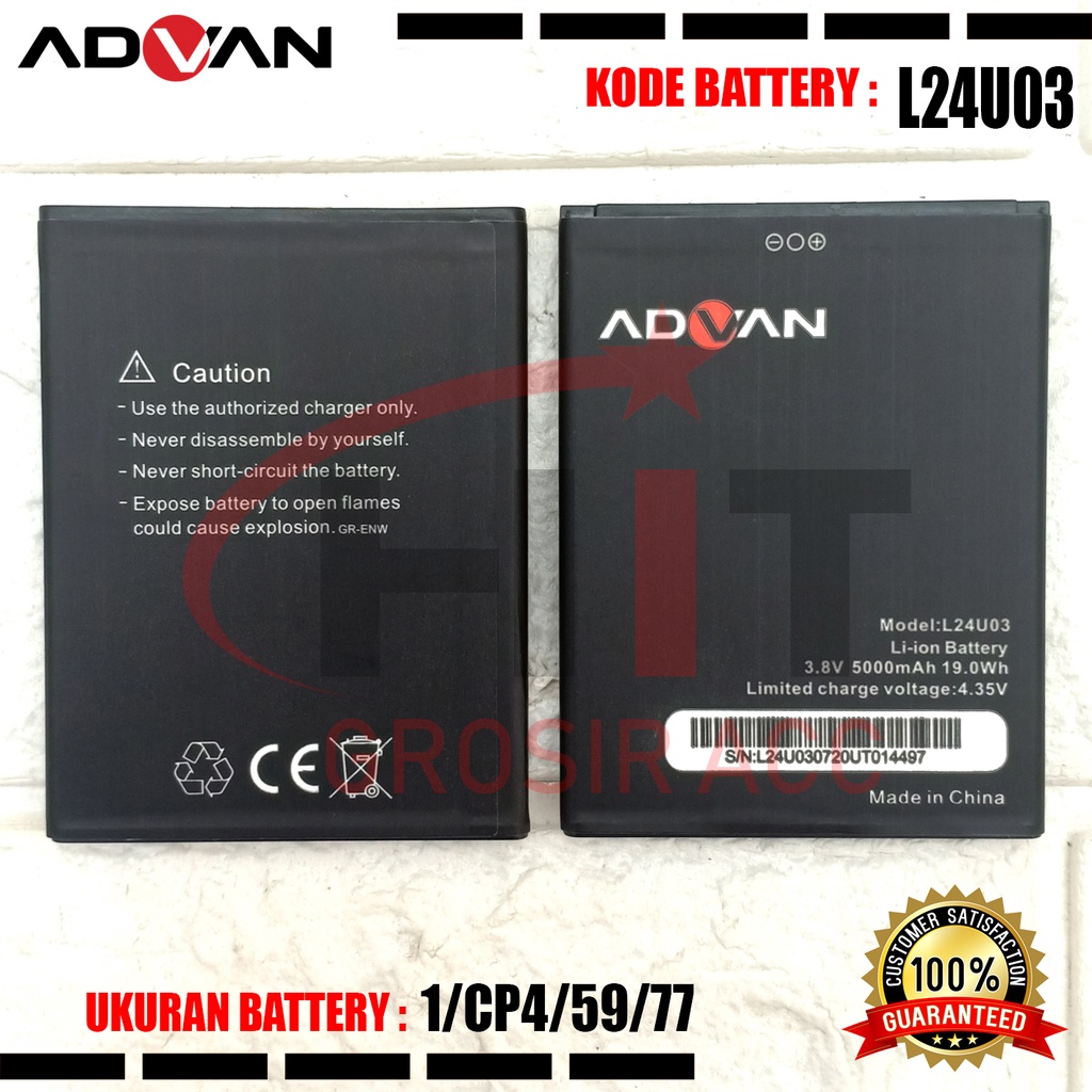 Baterai Battery Original ADVAN Nasa 5202 5.2 Inchi L24U03 Vandroid