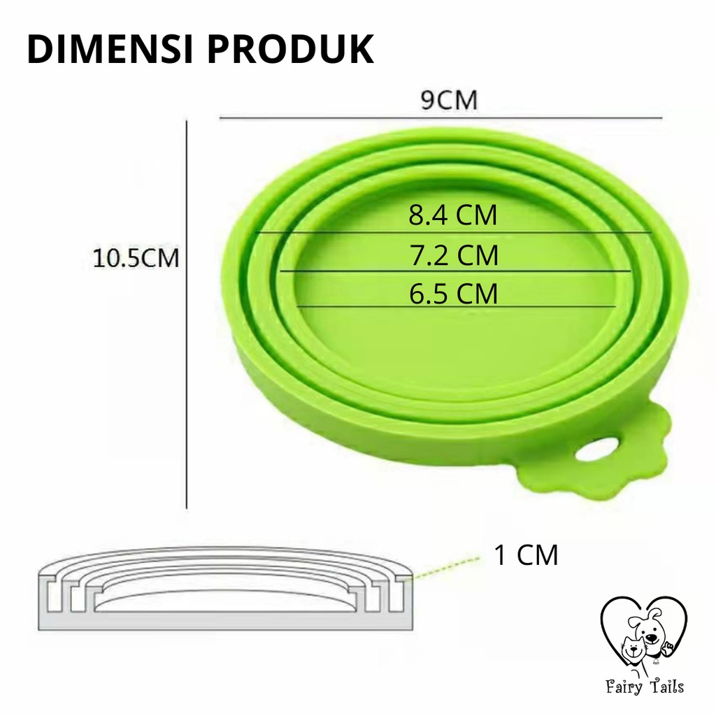 Tutup Kaleng Makanan Basah Untuk Kucing dan Anjing Bahan Silikon / Can Cover Silicone Can Lids for Pet Canned Wet Food Fit 3 Standard Size BPA Free