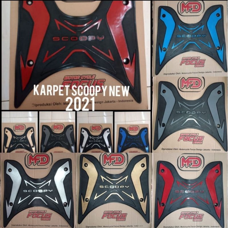 Karpet motor, karpet karet scoopy new 2018-2021 bahan tebal anti licin anti luntur