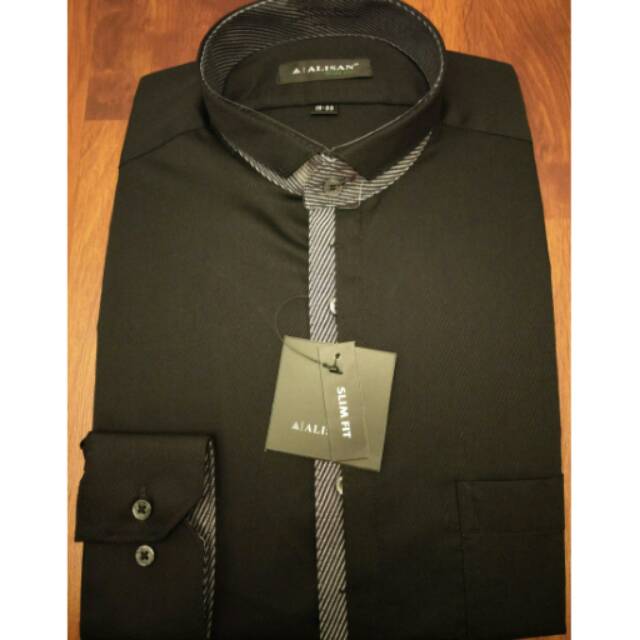 Alisan Kombinasi Special Kerah Koko Slimfit Lengan Panjang