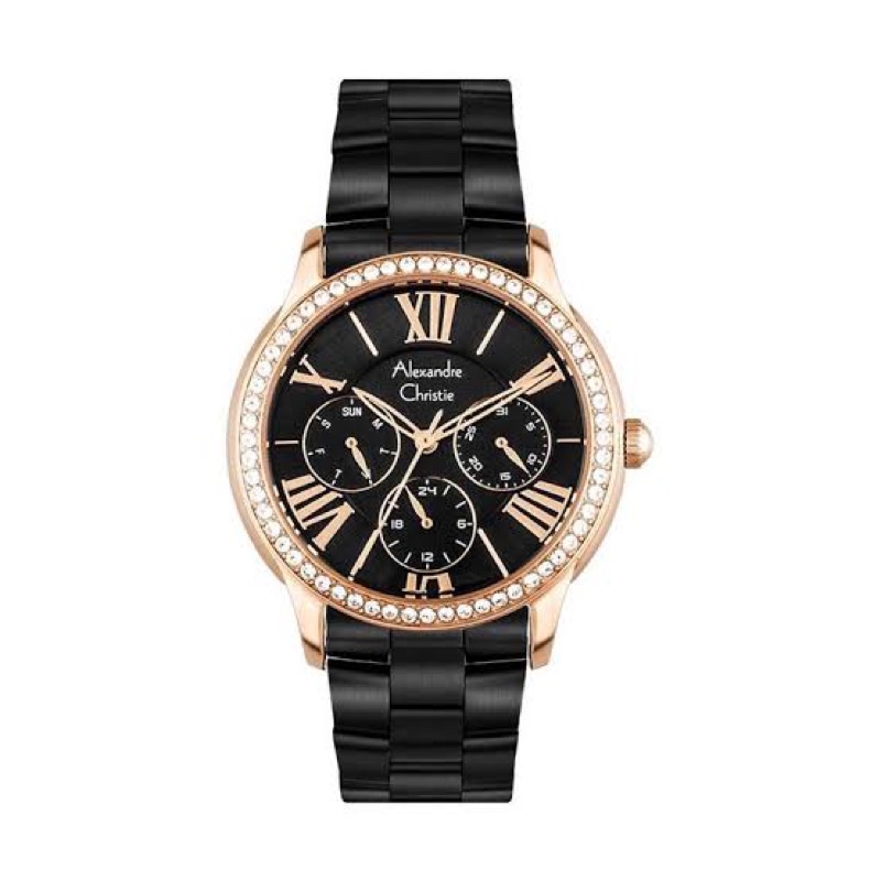 JAM TANGAN WANITA ALEXANDRE CHRISTIE AC 2642 / AC2642 HITAM ROSEGOLD ORIGINAL