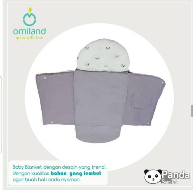 Omiland Baby Blanket Selimut Bayi Topi Bahan Lembut dan Lucu Panda Series - OBB 1311