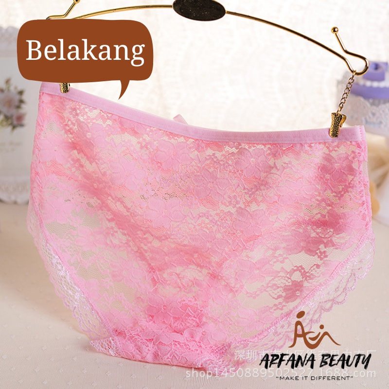 Celana Dalam Wanita Sexy CD Renda Transparan  Pakaian Dalam wanita lace flower  One Piece bahan Adem