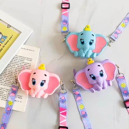 Amadela Story - Tas Selempang Anak Jelly Rubber Karakter Import Tas Lucu Anak Coin Purse Tas Koin