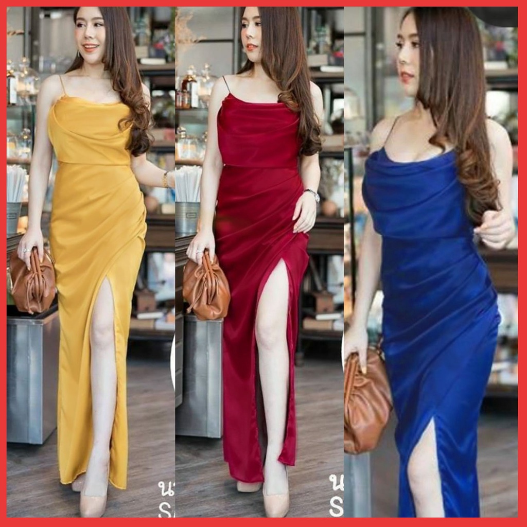 Baju Gaun Pesta Wanita Panjang Elegan Sexy 1218 olla / Dress Party Wanita Long Dres Terbaru Warna Ku
