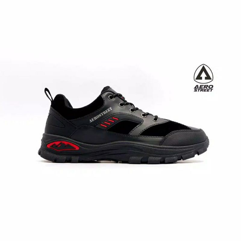 Aerostreet Ormond Hitam - Sepatu Sneakers Outdoor Pria Wanita Aero Street