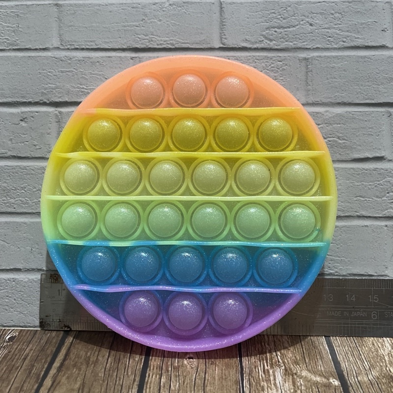 Figdet Push bubble pop it Toy mainan anak tiktok free kelereng / gundu-Bulet Glitter