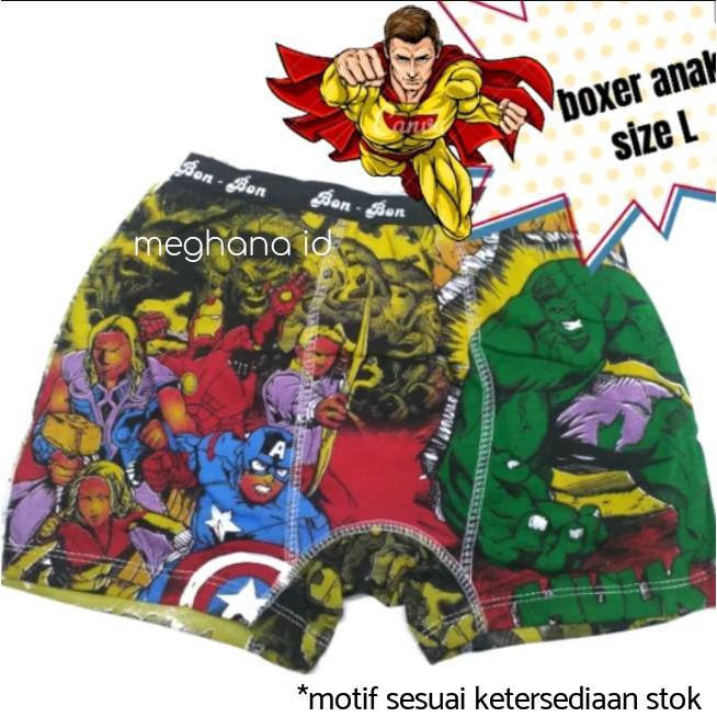 Celana Dalam Boxer Anak Laki-Laki size S M L XL XXL