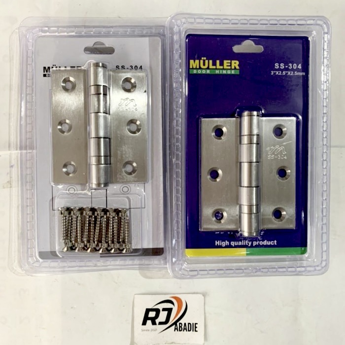 Engsel Pintu Stainless SUS304 Muller 3 Inch [1set]