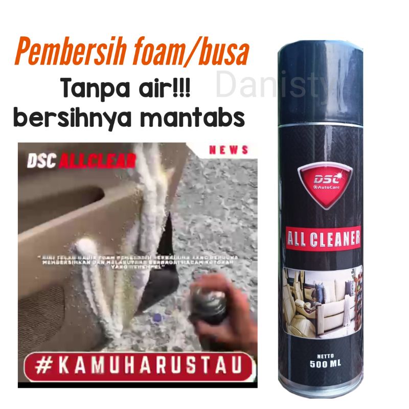 All Clear foam busa  Pembersih serbaguna /interior mobil/sepatu