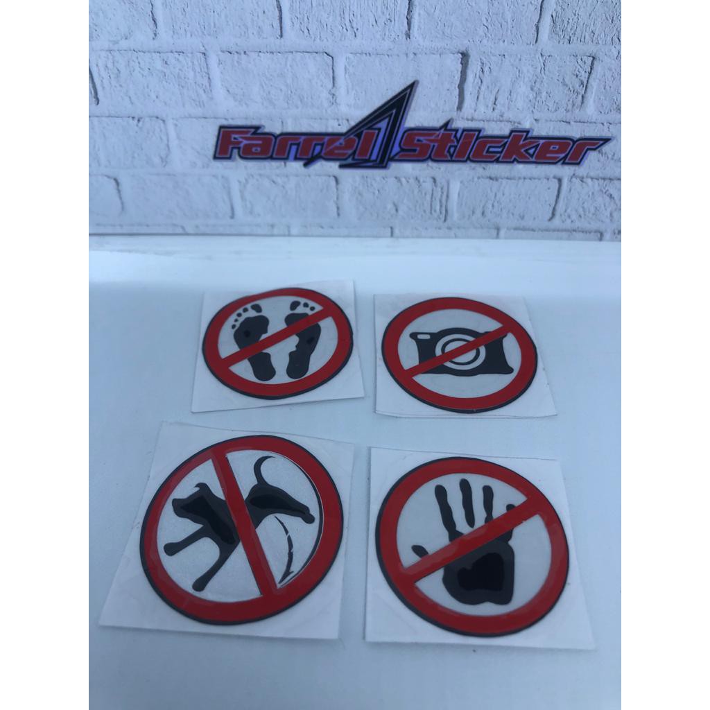 stiker WARNING sticker dilarang mini