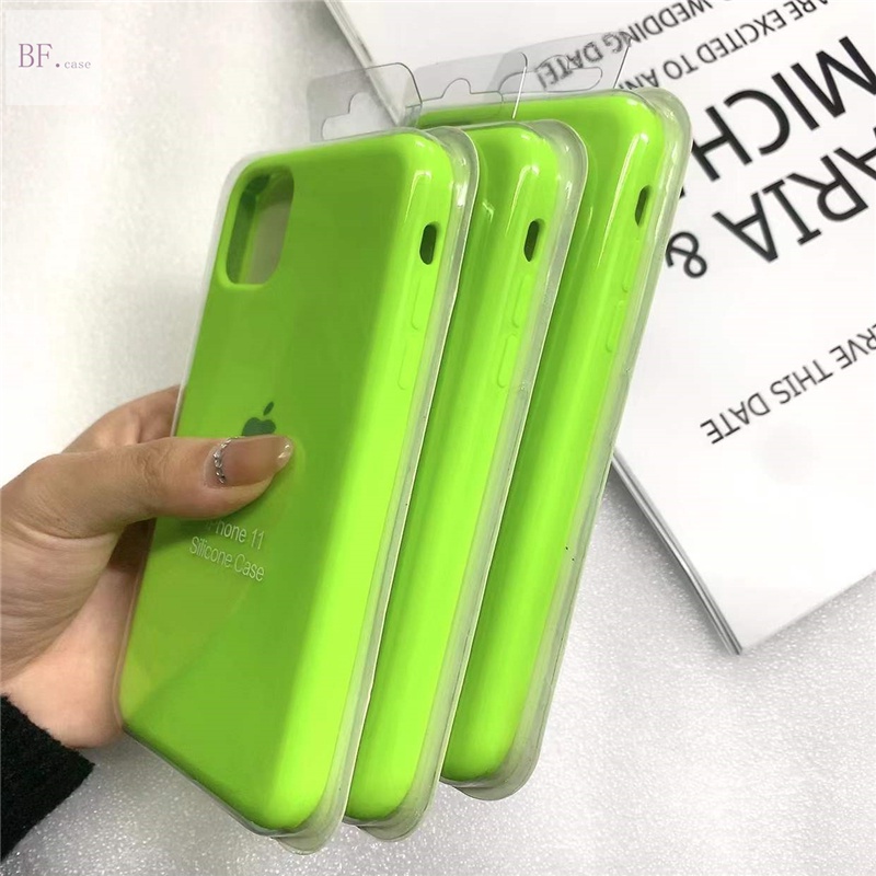 Soft Case Silikon Desain Logo Warna Hijau Fluorescent Untuk Iphone 11 12 13 Pro Max 6 7 8 Plus X Xs Xr Xsmax Se2 2020 12pro