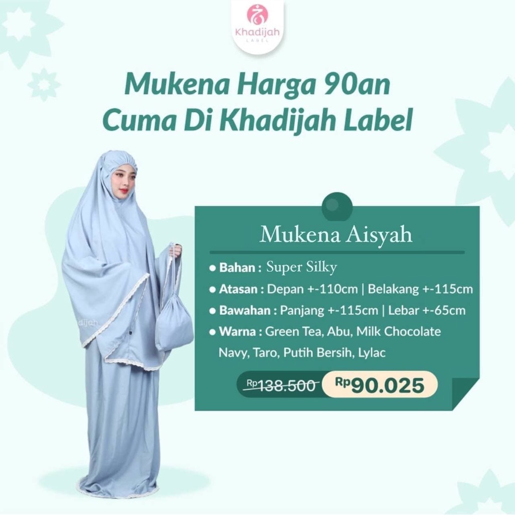 MUKENA KHADIJAH LABEL - Mukena Travel Aisyah
