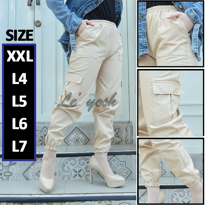 CELANA CARGO WANITA JUMBO XXL, L4, L5, L6, L7