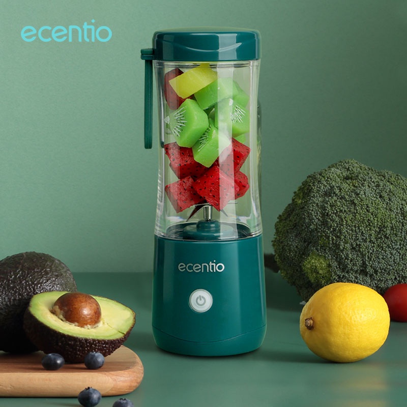 ecentio Blender Portable 380Ml Usb Juicer Mini Multifungsi 6 Mata Pisau Kaca Menebal Cangkir