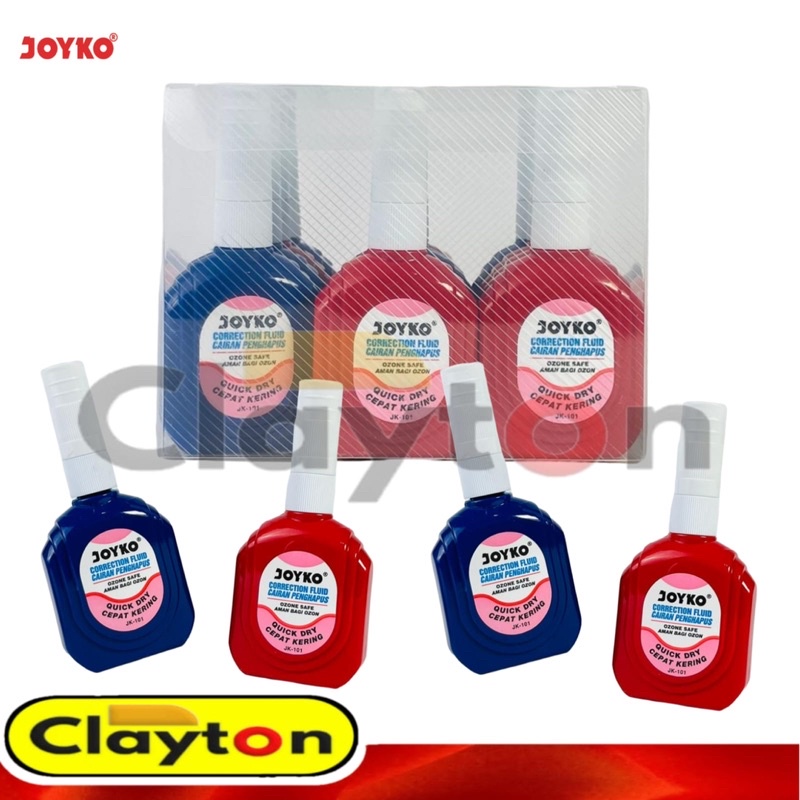 CORRECTION TAPE / TIP EX / CORRECTION FLUID /TIP X JOYKO BOTOL MERAH BIRU CAIR JK-101