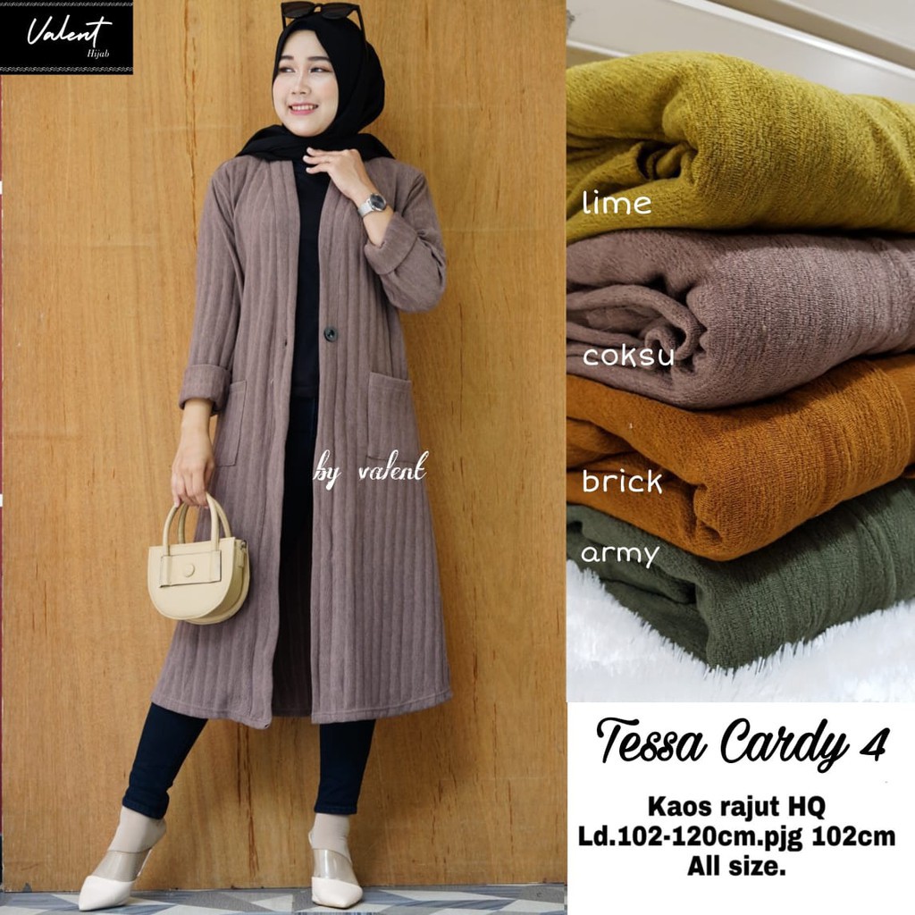 Cardigan Rajut Import Premium Tessa Cardy 4 by Valent Hijab Fashion Solo-1