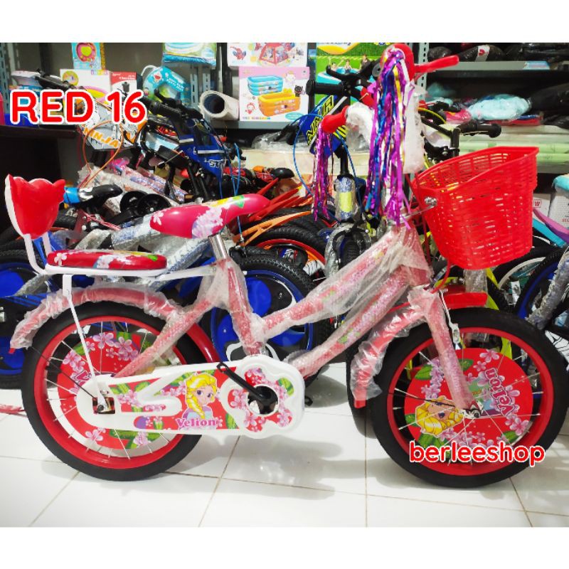 PROMO CANTIK Sepeda Anak Mini Cewek ukuran 16 Frozen Elsa Velion , Kado Sepeda Murah Anak Perempuan