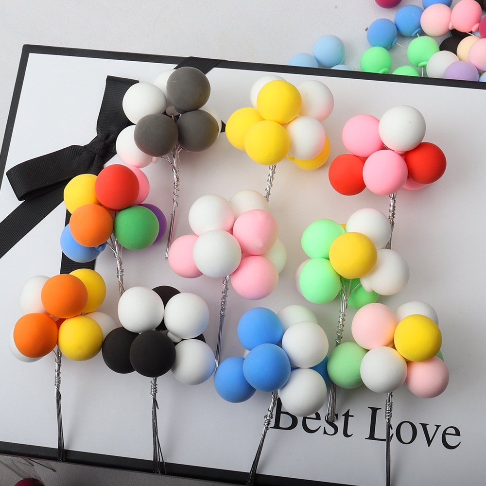 Hot Sale/Dessert Card 8Pcs/bunch Kreatif DIY Alat Kue Clay Balon Baking Dekorasi Balon Warna-Warni Hiasan Kue Untuk Pesta Ulang Tahun Pernikahan