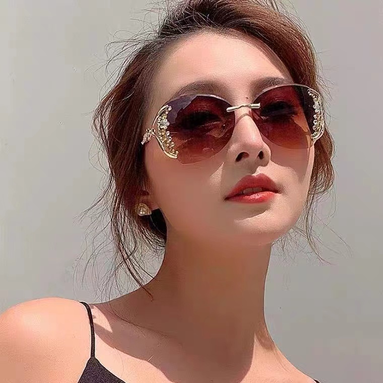 Rowling(ka-173)Kacamata  Hitam Terbaru Wanita No Frame Titanium Diamond Style Kacamata Fashion Murah/Kacamata Sunglasses Import Wanita Kacamata Fashion