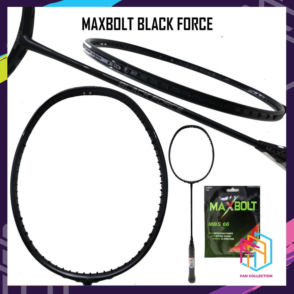 MAXBOLT BLACK FORCE RAKET BADMINTON ORIGINAL
