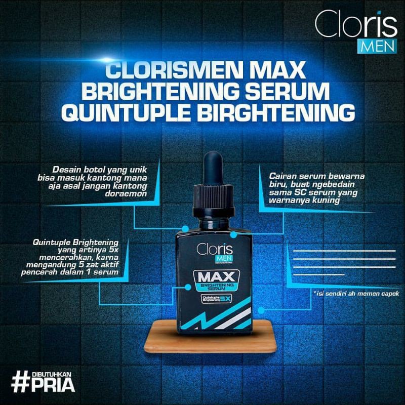 Skincare Perawatan Pria Penghilang Bekas Jerawat Dan Bopeng Serum Brightening Clorismen C11