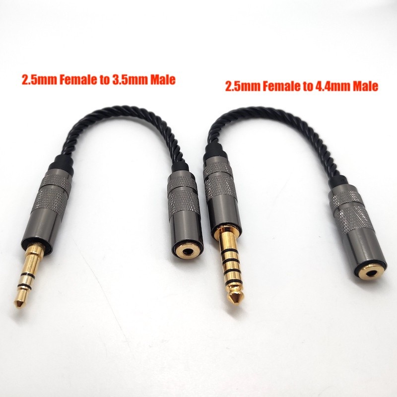 Male To Female 3.5mm 2.5mm 4.4mm Balanced Jack Audio Adapter Cable