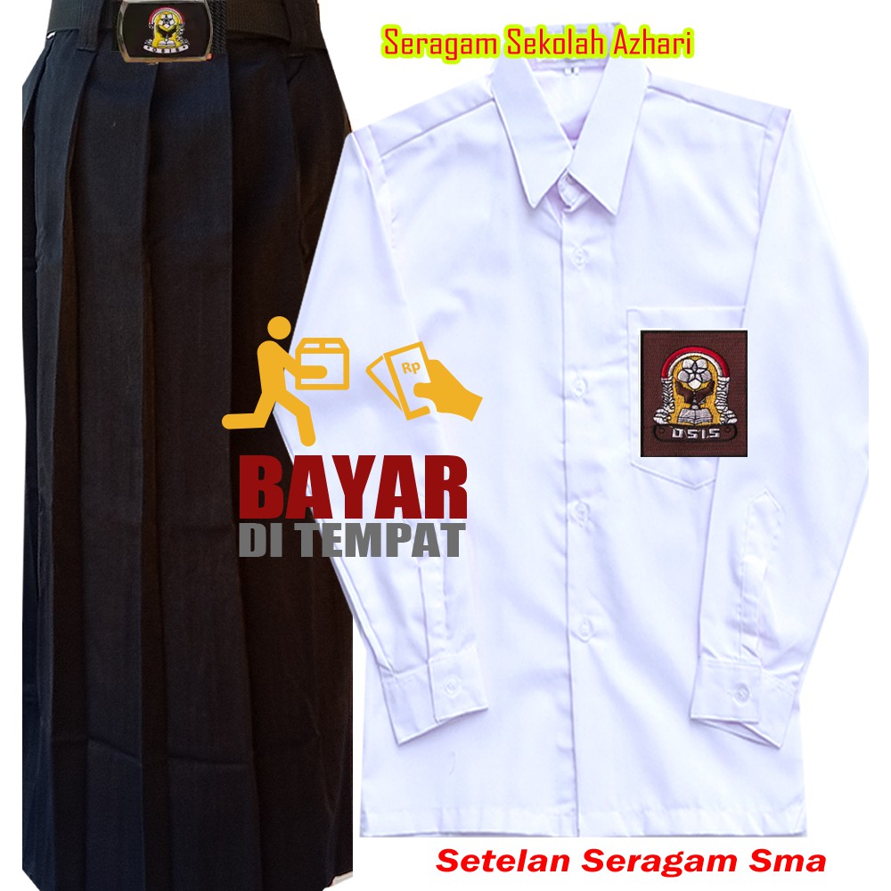 Stelan Seragam Sekolah SMA Perempuan Hitam Putih Rok Rempel-Seragam SMA-seragam Sekolah