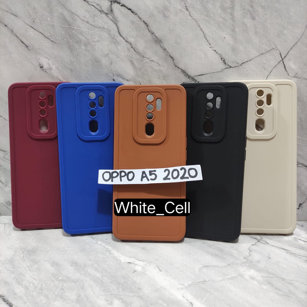 SoftCase ProCamera Silicon Matte Case Full Cover Oppo A31 2020 A37 A3S A5 2020 A9 2020 White_Cell