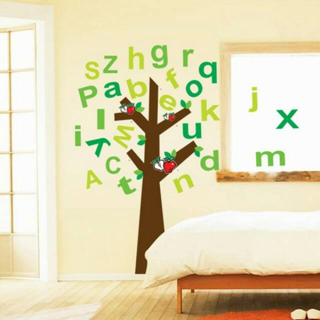 RELIZA WALLSTICKER POHON ALPHABETH HURUF STUDY ANAK AY9070