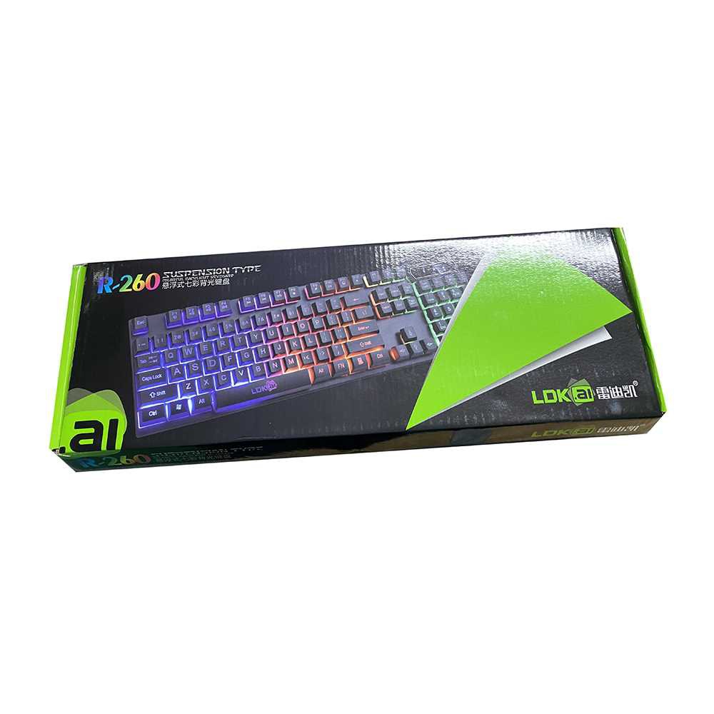 Keyboard Gaming RGB LED Backlight LDKAI R260 USB Cable Suport Laptop PC Komputer