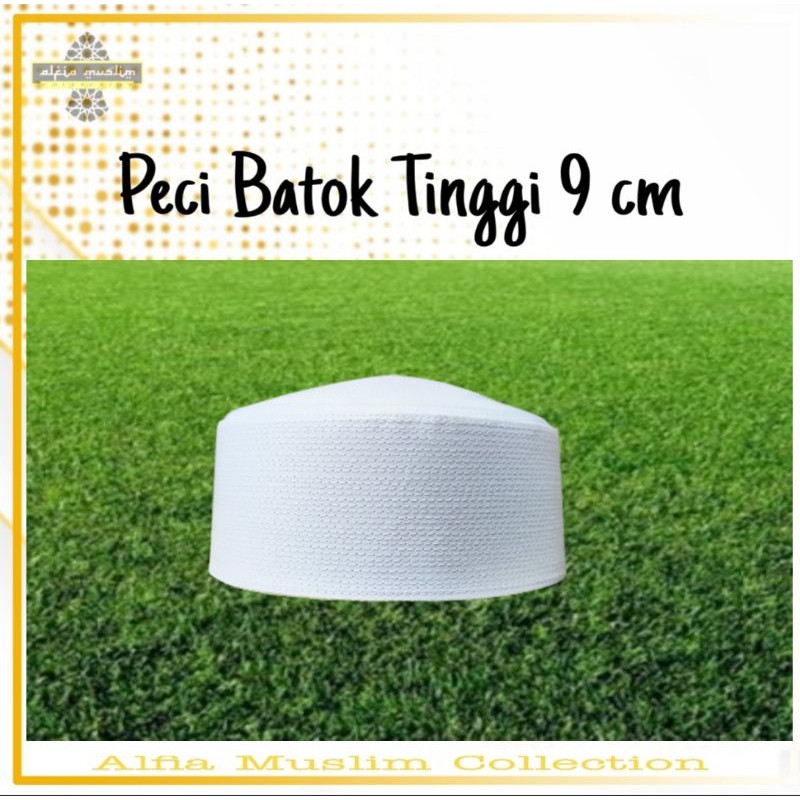 Peci Batok Kalbut Tinggi 9 CM Peci Haji Peci Putih