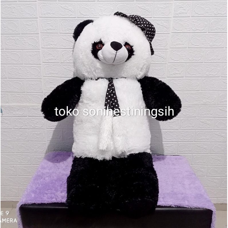 boneka beruang panda syal topi jumbo