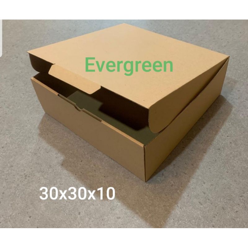 

Kardus Uk. 30 x 30 x 10 cm ....Die Cut kotak Kue, snack -aksesoris-dll model box pizza kardus 30x30x10