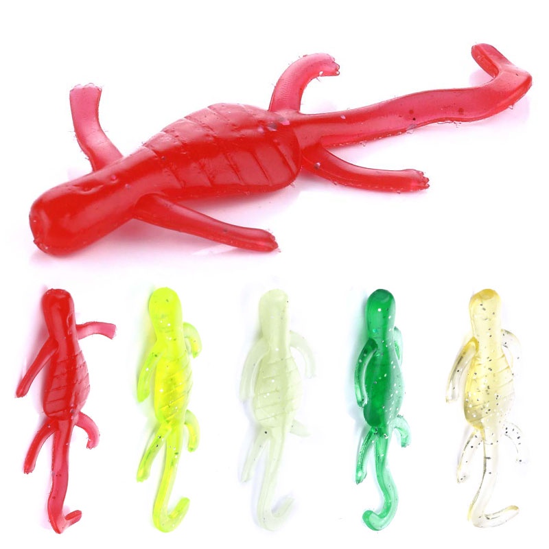 HENGJIA 50PCS/Bag Soft Fishing Lures 5cm 1g Artificial Lure Mini Gecko Silicone Wobblers For  Swimbait Jigging Plastic Bait Worm