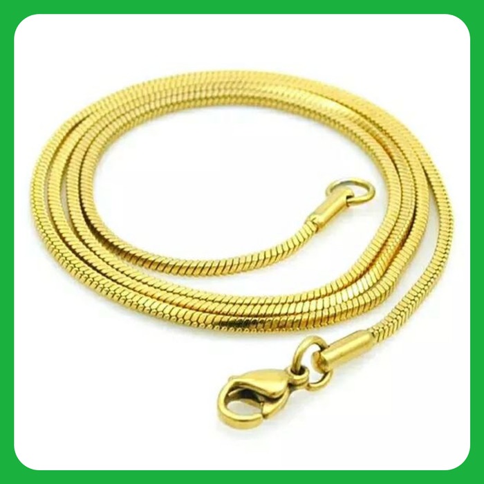kalung titanium gold 60cm - 50cm