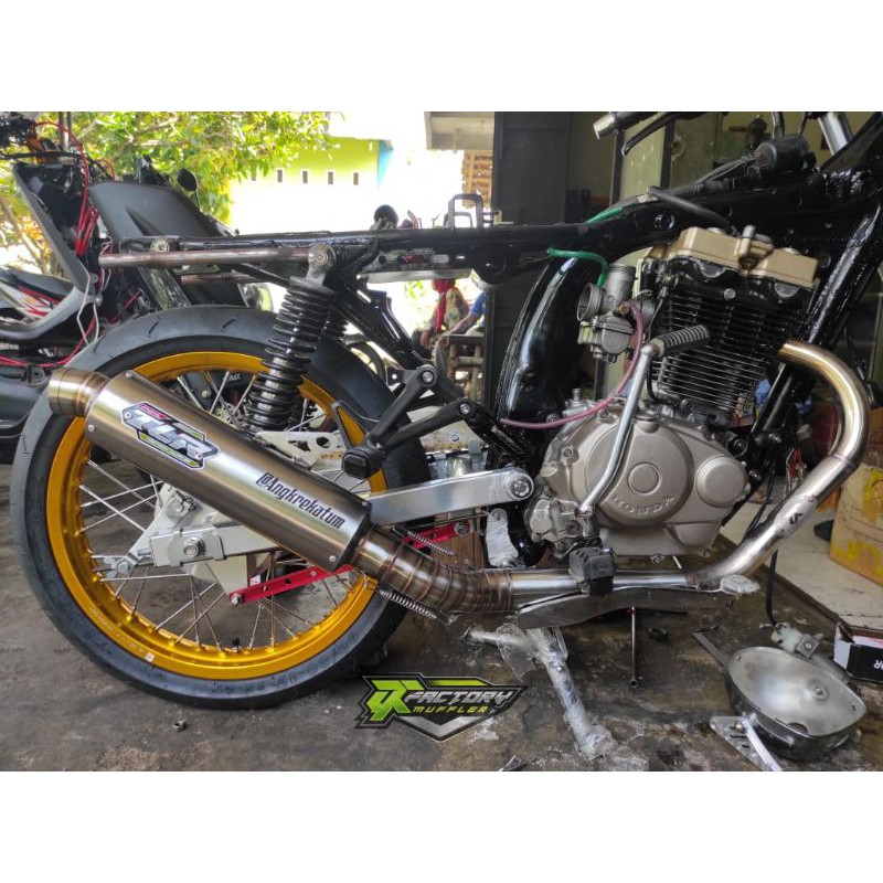 knalpot cb gl mp tiger custom block kop FU by TLR muffler original